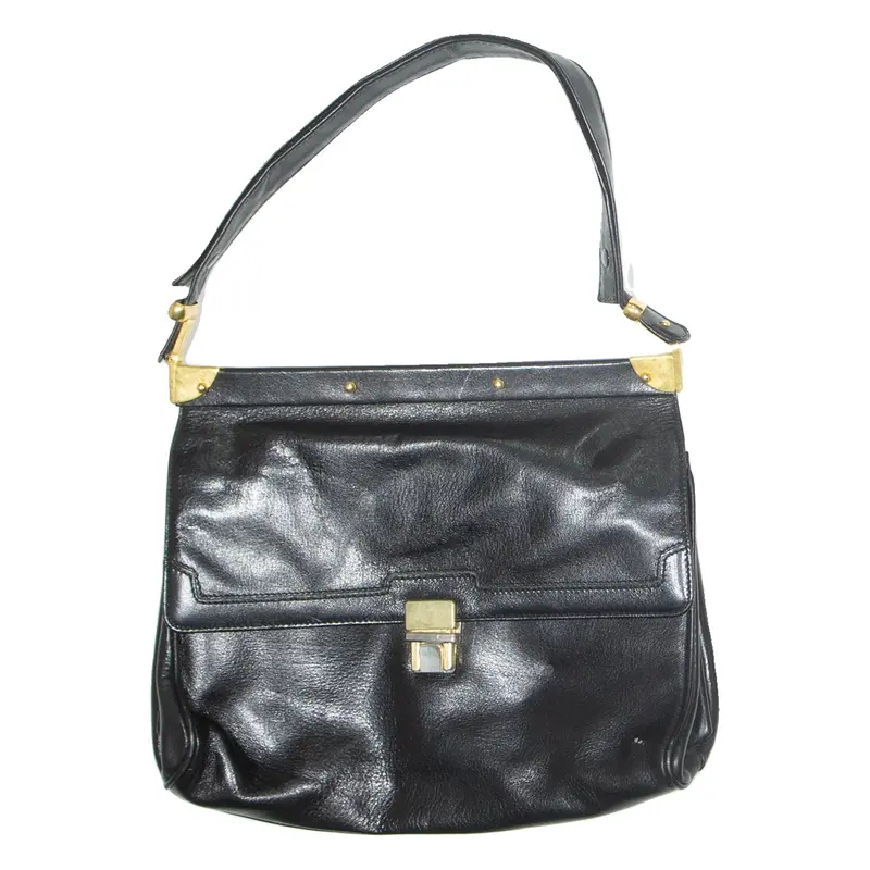Womens Shoulder Bag Black Leather