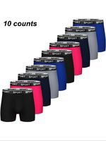 Men's Solid Color / Letter Tape Boxer Brief, Casual Comfy Slim Fit Breathable Moisture Absorption Opening Crotch Underwear fo...