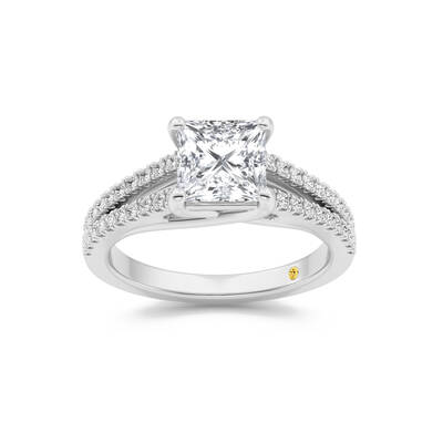 Nyx Split Shank Trellis Pavé Princess Cut Lab Grown Diamond Engagement Ring | 10K White Gold 2 7/8 CT. TW.