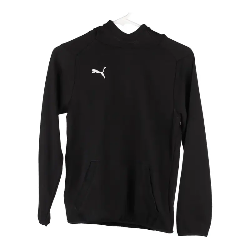 Age 11-12 Puma Hoodie - Medium Black Cotton Blend
