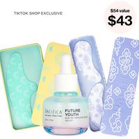 Pacifica Beauty Bundle Future Youth Gravity Rebound Serum and Brow and Undereye Reusable Mask Bundle