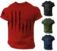 USA Flag Men T Shirt Patriotic American Soft style Tee Casual Cotton