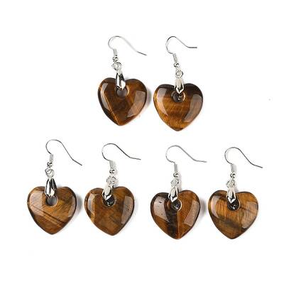 Natutal Tiger Eye Dangle Earrings