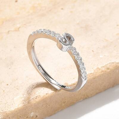 S925 Sterling Silver Adjustable Letter Rings for Women