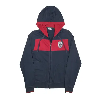 ADIDAS Rugby Team Hoodie Blue Full Zip Mens S