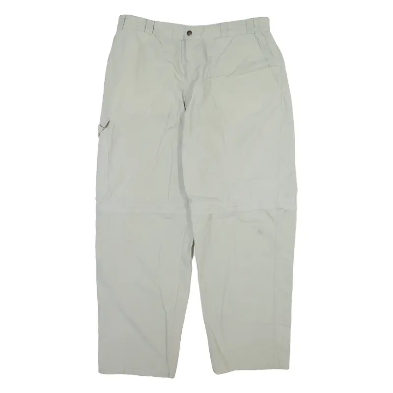 HIS Detachable Legs Mens Trousers Grey Relaxed Straight W33 L28