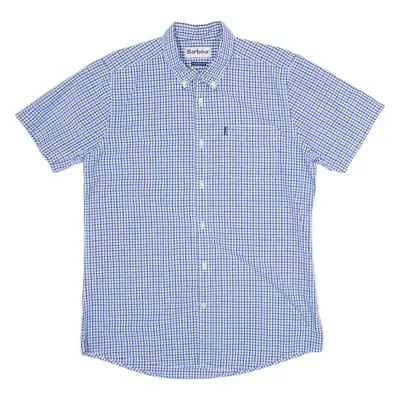 BARBOUR Tailored Fit Mens Shirt Blue 80s Gingham M