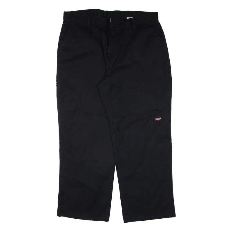 DICKIES Double-knee Workwear Mens Trousers Black Loose Straight W38 L30