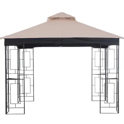 SUNJOY Beige+Black Replacement Canopy For Easy Up Gazebo (10X10 Ft) L-GZ724PST-B Sold At Lowe's