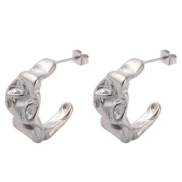 Non-Tarnish 304 Stainless Steel Twist Stud Earrings