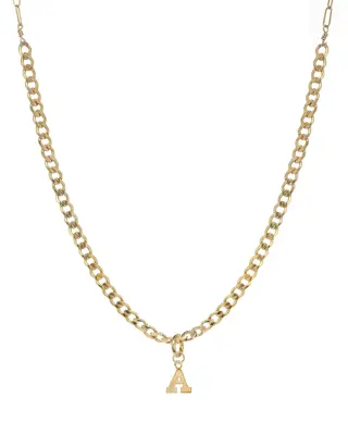 Rhett Initial Necklace | Metal Color: Silver | Style: P