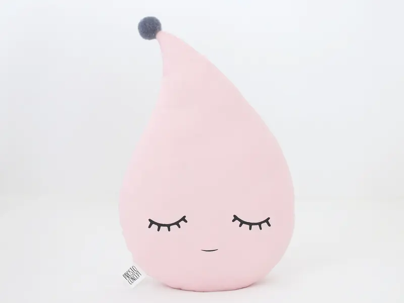Sleepy Pale Pink Raindrop Pillow
