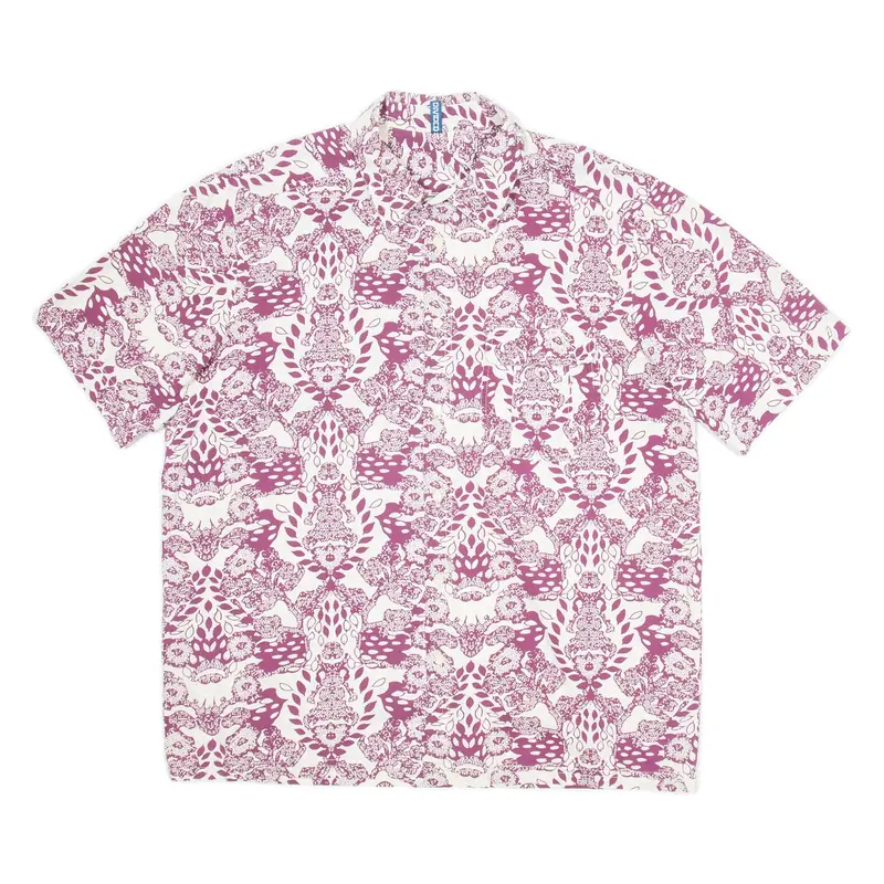 DIVIDED Mens Shirt Beige Crazy Pattern XL