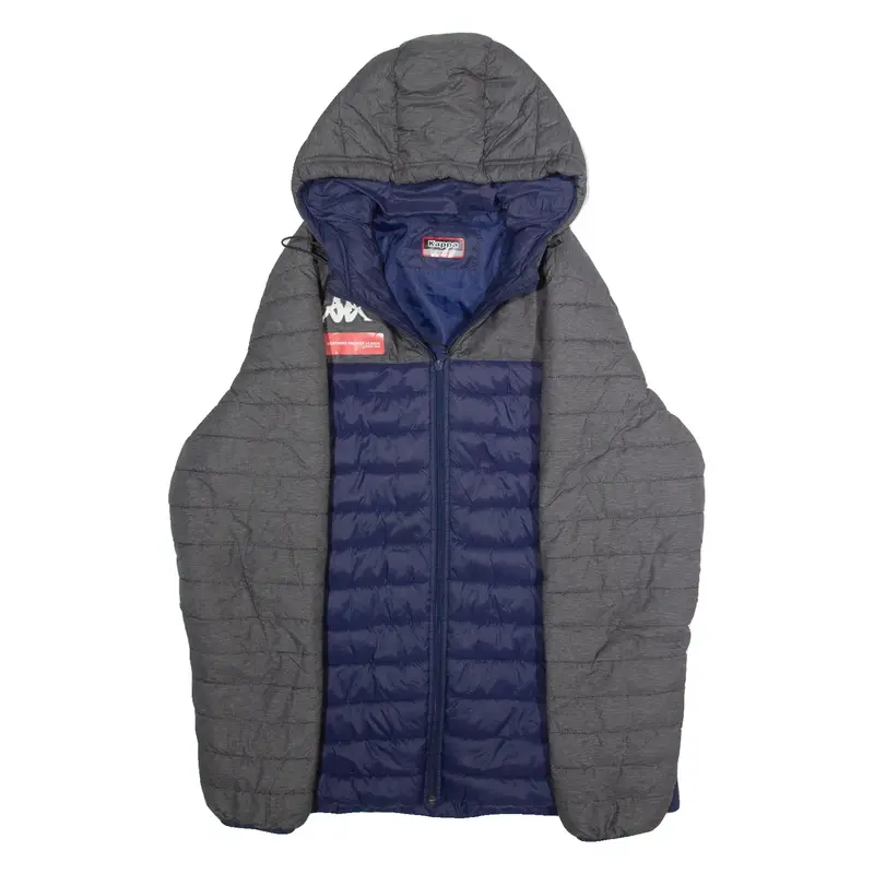 KAPPA Mens Puffer Jacket Blue Hooded XL