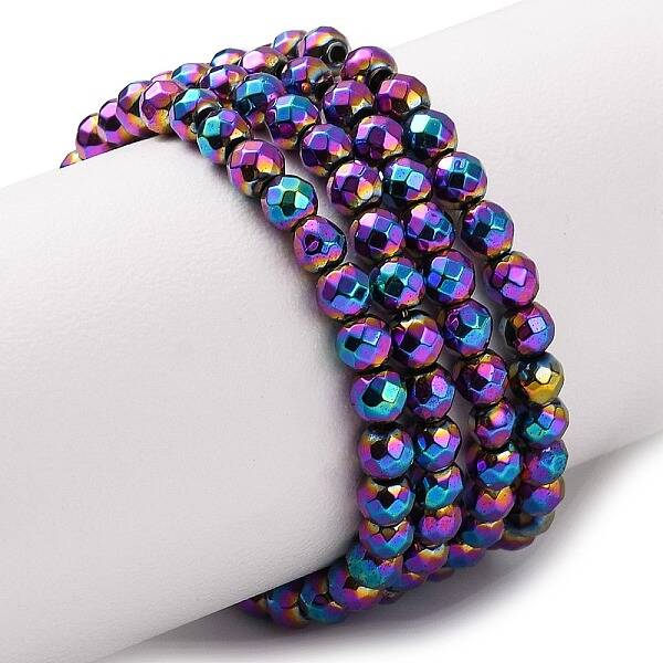 Electroplate Non-magnetic Synthetic Hematite Beads Strands