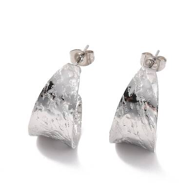 Non-Tarnish 304 Stainless Steel Chunky C-shape Stud Earrings