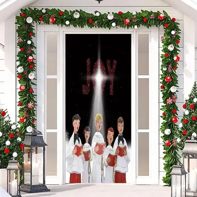 Joy Christians Carol Light Christmas Door Cover - Aperturee