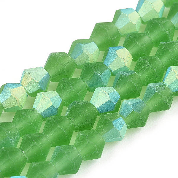 Imitate Austrian Crystal Bicone Frosted Glass Beads Strands