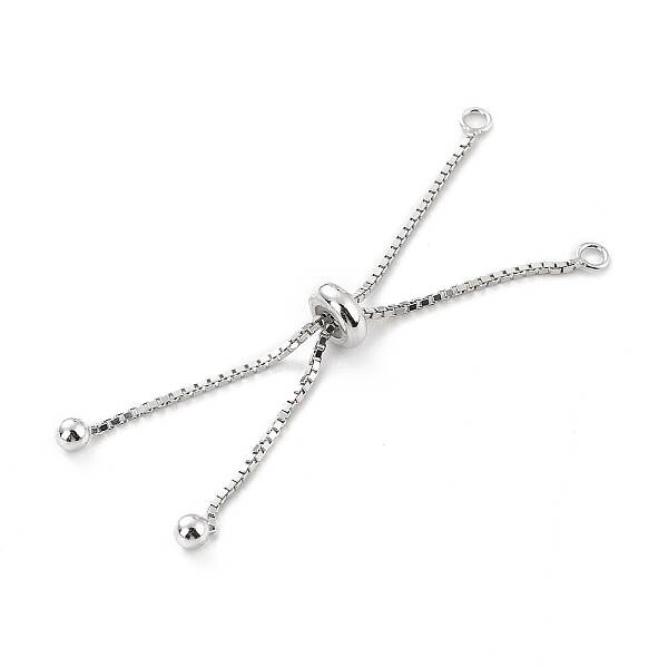 925 Sterling Silver Box Chain with Stop Beads and Loops