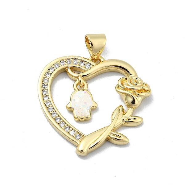 Brass Micro Pave Clear Cubic Zirconia Pendants