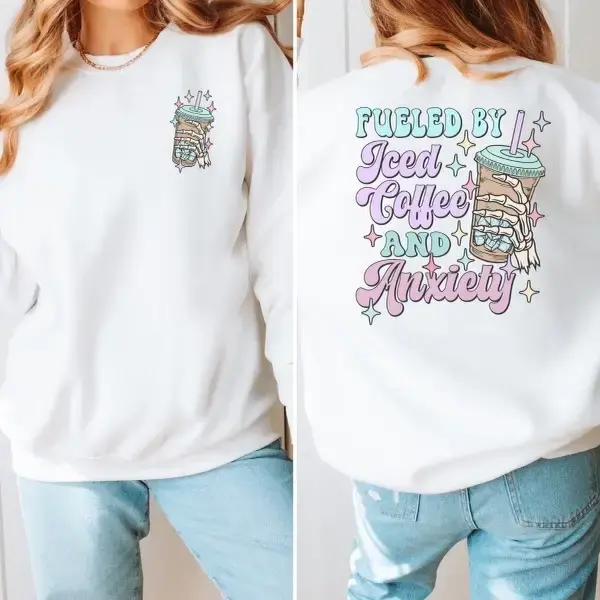 Imperial The Label Fueled by Iced Coffee and Anxiety Design | Perfect for Coffee Lovers, Gifting & Daily Wear | Comfort Color...