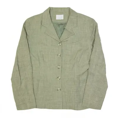 H&M HENNES COLLECTION Linen Blend Green 90s Blazer Jacket Womens M