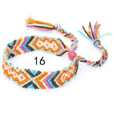 Cotton Braided Rhombus Pattern Cord Bracelet