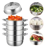 VEVOR Dumpling Steamer Stainless Steel 5 Titer Stainless Steel Steamer Work For Cooking 30cm/11.8inch Food Steamer Pot with G...
