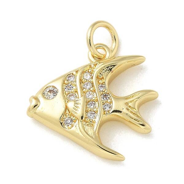 Brass Micro Pave Clear Cubic Zirconia Pendants