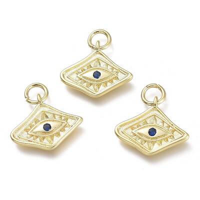 Brass Micro Pave Cubic Zirconia Pendants