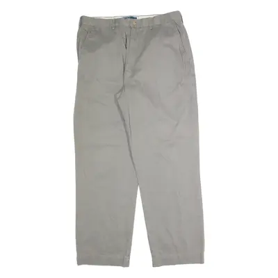POLO RALPH LAUREN Pleated Chino Mens Trousers Grey Regular Straight W35 L30