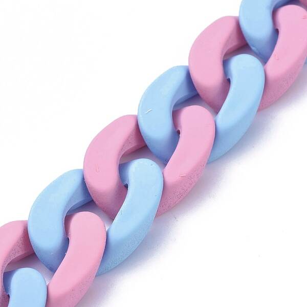 Handmade Opaque Spray Painted Acrylic Curb Chains