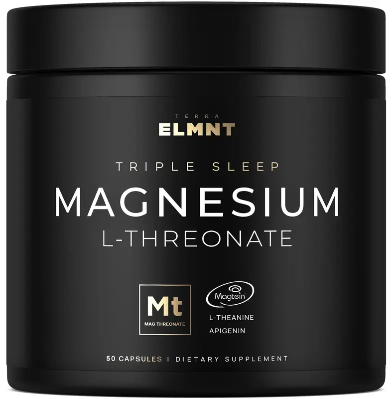 ELMNT Triple Sleep Magnesium Threonate w. Apigenin, Theanine & Magtein Magnesium L-Threonate. Highest Absorption Sleep Supple...