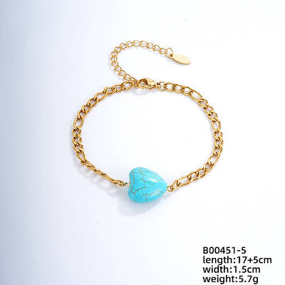 Fashionable Korean Style Brass Synthetic Turquoise Bracelets