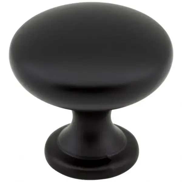 Hardware Resources 3910 Cabinet Knob 1-3/16 Diameter . Packaged With One 8-32 X 1-1/8 Screw., Matte Black