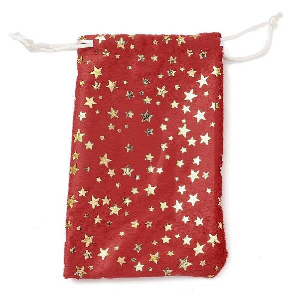 Gold Stamping Christmas Velvet Storage Bags