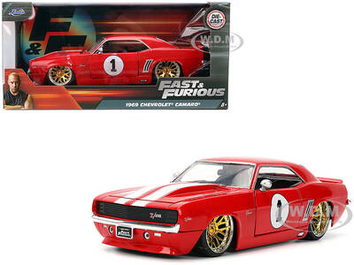1969 Chevrolet Camaro 1 Red with White Stripes \