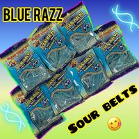 ~BLUE RAZZ SOUR BELTS Snack Alamo Candy~ Sweet Chewy Candies