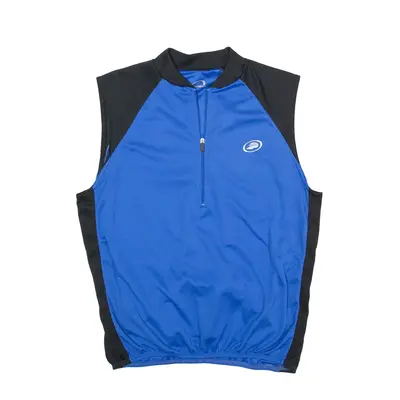 PERFORMANCE Cycling Shirt Jersey Blue 1/2 Zip Sleeveless Mens M