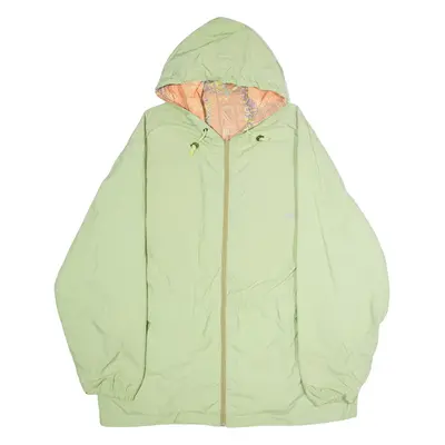 FUSEUROP Mens Coat Green 90s Hooded 2XL