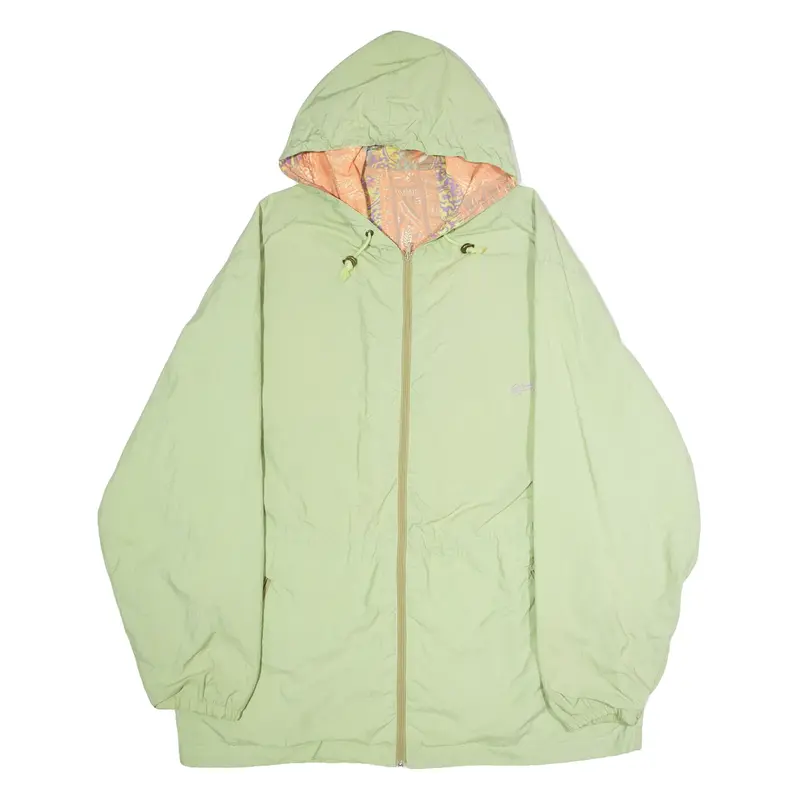 FUSEUROP Mens Coat Green 90s Hooded 2XL