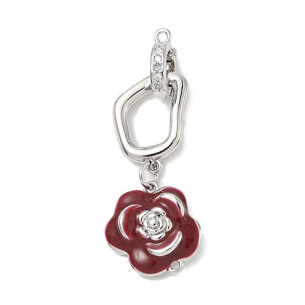 Brass Micro Pave Clear Cubic Zirconia Fold Over Clasps
