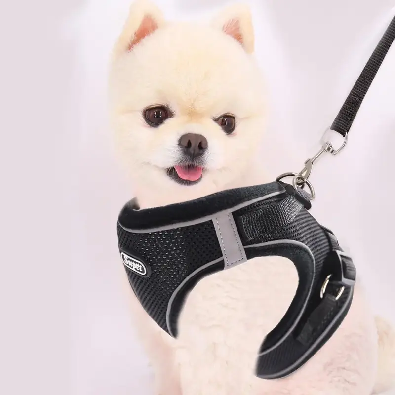 Cat Harness with Leash, 2 Counts/set Reflective Pet Harness & Leash Set, Breathable Adjustable Dog Vest Harness and Back Trac...