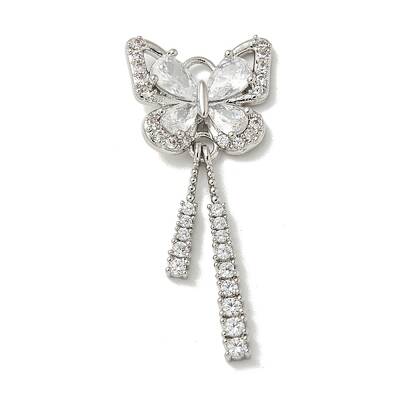Brass Micro Pave Clear Cubic Zirconia Studs Pendants