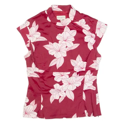 KAREN MILLEN Eastern Inspired Womens Printed Top Red Sleeveless Floral UK 12