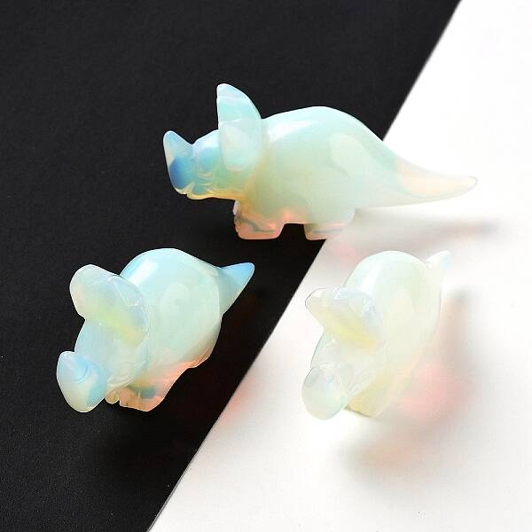 Opalite Carved Rhinoceros Figurines