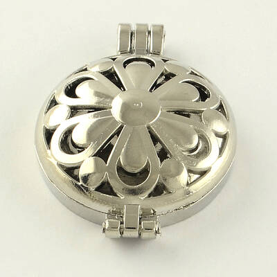 Rack Plating Brass Diffuser Locket Pendants