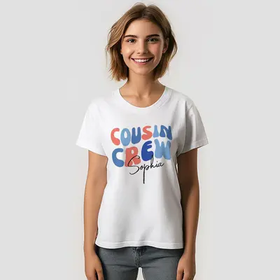 Cousin Crew Groovy Custom Family Reunion T-Shirt