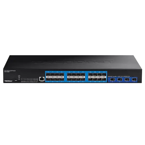 TRENDnet TL2-F70284 | 24-Ports 1000Base-x SFP 4-Ports 10GBase-X SFP+ Managed 1U Rack-mountable Gigabit Ethernet Network Switc...