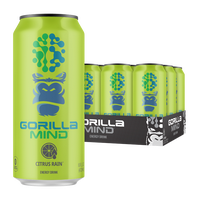 Gorilla Mind Energy Drink - Sugar Free Energy Drink - Gluten & GMO Free - 200mgs Caffeine with Nootropics - (Case of 12) ener...